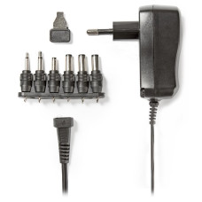 NEDIS univerzální napájecí AC adaptér/ 7.2 W/ 3 - 12 VDC/ 100 - 240 V AC/ 6 konektorů/ 1,8 m/ černý