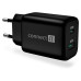 CONNECT IT Wanderer2 GaN nabíjecí adaptér 1×USB-C + 1xUSB-A, 33W PD, ČERNÝ