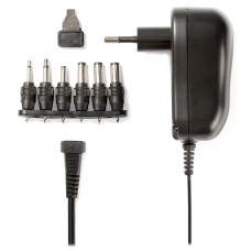 NEDIS univerzální napájecí AC adaptér/ 12W/ 3 - 12 V DC/ 100 - 240 V AC/ 6 konektorů/ 1,8 m/ černý