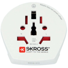 Skross SKR1500211E - Cestovní Adaptér Svět-na-Evropa Zemněný, bílý