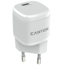 CANYON nabíječka do sítě H-20-05, 1x USB-C PD 20W, bílá