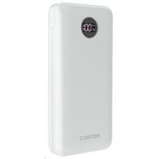 CANYON powerbanka PB-2002, 20000mAh Li-poly QC&PD, display, In USB-C, Out 1x USB-C + 2x USB-A, bílá