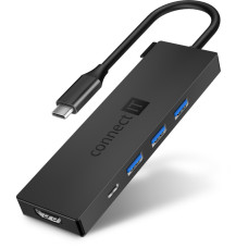 CONNECT IT USB-C hub, 5v1 (USB-C,3xUSB-A,HDMI), externí, ANTRACITOVÝ