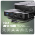 AXAGON HMC-UFO, USB 10Gbps hub, 2x USB-A, USB-C, HDMI 4k/60, RJ-45, M.2 slot, SD/mSD, audio, PD 100W, kabel USB-C 65cm