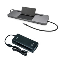 i-tec USB-C Metal Ergonomic 4K 3x Display Docking Station with Power Delivery 85W + i-tec Universal