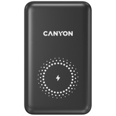 CANYON powerbanka PB-1001B PD&QC3.0,10 000mAh,Qi&AppleMagSafe,In 5/9V (Lightning/USB-C),Out 5/9/12V (USB-A+USB-C),černá