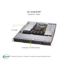 SUPERMICRO A+ Server 1U 1x SP3, 8x DDR4, 4x 3,5