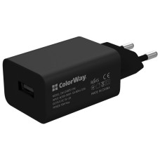 COLORWAY 1x USB/ síťová nabíječka/ 10W/ 100V-240V/ Černá