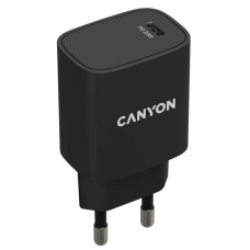 CANYON nabíječka do sítě H-20-02, 1x USB-C PD 20W, černá