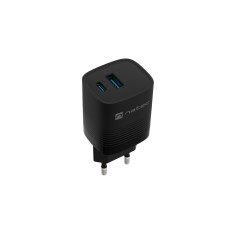 Univerzální USB nabíječka Natec RIBERA GaN 1X USB-A + 1X USB-C 30W, černá