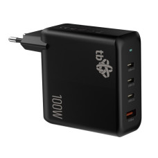 TB 3x USB-C + 1x USB-A nabíječka, GaN, 100W, černá