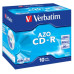 VERBATIM CD-R80 700MB DLP/ 52x/ 80min/ jewel/ 10pack