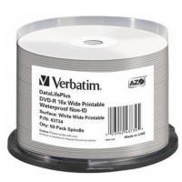 VERBATIM DVD-R 4,7GB/ 16x/ WIDE GLOSSY WATERPROOF/ printable NoID/ 50pack/ spindle