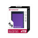 TRANSCEND 4TB StoreJet 25H3P, 2.5”, USB 3.0 (3.1 Gen 1) Externí Anti-Shock disk, tenký profil, černo/fialový