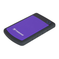 TRANSCEND 2TB StoreJet 25H3P SLIM, 2.5”, USB 3.0 (3.1 Gen 1) Externí Anti-Shock disk, tenký profil, černo/fialový