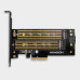 AXAGON PCEM2-D, PCIe x4 - M.2 NVMe M-key + SATA B-key slot adaptér, vč. LP