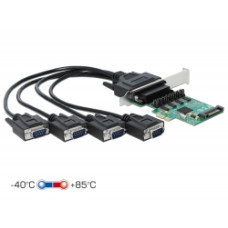 Delock PCI Express Karta na 4 x Sériový RS-232 se zdrojem napětí