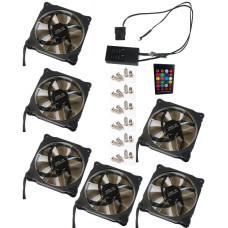 EUROCASE ventilátor RGB 120mm (Ring type), set 6ks + controller