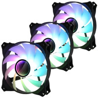 Zalman ZM-IF120A3 , Ventilátor, 120mm, HBS ložisko, 3-pin, 21dBA, ARGB podsvícení, bílo-černý, 3ks