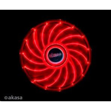 AKASA ventilátor Vegas 120x120x25mm, 1200RPM podsvícený, 15xLED, červený