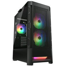 COUGAR PC skříň AIRFACE RGB Black Mid Tower Mesh Front Panel 2 x 140mm ARGB Fans 1x 120mm ARGB Fan TG Le