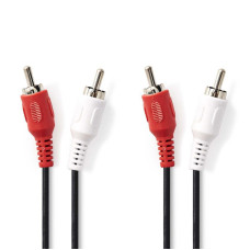 Nedis CAGB24200BK20 - Stereofonní Audio Kabel | 2x RCA Zástrčka - 2x RCA Zástrčka | 2 m | Černá barva