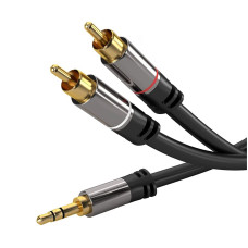 PremiumCord HQ stíněný kabel stereo Jack 3.5mm-2xCINCH M/M 3m