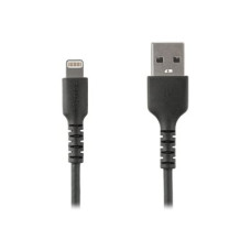 StarTech.com 3 ft(1m) Durable Black USB-A to Lightning Cable, Heavy Duty Rugged Aramid Fiber USB Type A to Lightning Charger/Sync Power Cord, Apple MFi Certified iPad/iPhone 12 Pro Max