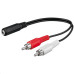 PremiumCord Kabel Jack 3.5mm-2xCINCH F/M 20cm