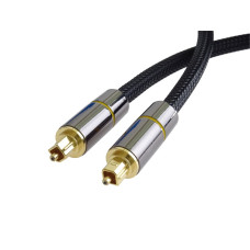 PremiumCord Optický audio kabel Toslink, OD:7mm, Gold-metal design + Nylon 1m