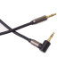 PremiumCord HQ stíněný kabel stereo Jack 3.5mm - Jack 3.5mm zahnutý 90° 5m