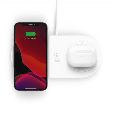 Belkin Duální 15W Bezdrátová plochá nabíječka, bílá