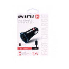 SWISSTEN CAR CHARGER WITH USB 1A POWER + CABLE MICRO USB