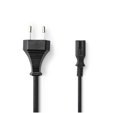 Nedis PCGB11040BK20 - Euro Napájecí Kabel | Rovná Euro Zástrčka – IEC-320-C7 | 2 m | Černý