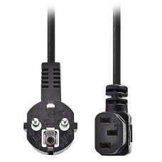 NEDIS napájecí kabel 230V/ přípojný 10A/ úhlový konektor IEC-320-C13/ úhlová zástrčka Schuko/ černý/ 5m