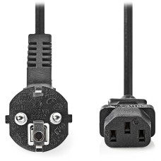 NEDIS napájecí kabel 230V/ přípojný 10A/ konektor IEC-320-C13/ úhlová zástrčka Schuko/ černý/ 3m