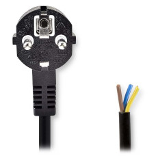 NEDIS napájecí kabel/ Typ F zástrčka - otevřený/ přímý/ úhlový/ černý/ 3m