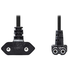NEDIS napájecí kabel pro adaptéry/ Euro zástrčka - konektor IEC-320-C7/ úhlový-úhlový/ dvoulinka/ černý/ 3m