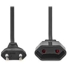 NEDIS napájecí kabel pro adaptéry/ Euro zástrčka - Euro zásuvka/ přímý-přímý/ dvoulinka/ černý/ 2m