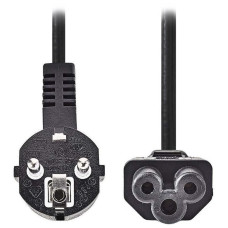 NEDIS napájecí kabel 230V/ přípojný 10A/ konektor IEC-320-C5/ úhlová zástrčka Schuko/ trojlístek/ černý/ 2m