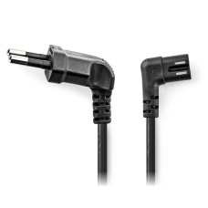 NEDIS napájecí kabel pro adaptéry/ Euro zástrčka - konektor IEC-320-C7/ úhlový-úhlový/ dvoulinka/ černý/ 5m