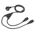 Kabel C-TECH síťový  1,8m 220/230V napájecí, rozdvojka Y, VDE