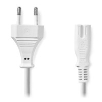 NEDIS napájecí kabel pro adaptéry/ Euro zástrčka - konektor IEC-320-C7/ přímý-přímý/ dvoulinka/ bílý/ bulk/ 5m