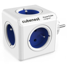 Cubenest Powercube Original,  5× zásuvka, bílá/modrá, dětská pojistka, uzemnění, max. 16A/250V~3680W/50-60Hz