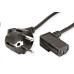 Kabel C-TECH síťový  2m 220/230V napájecí, lomený, VDE
