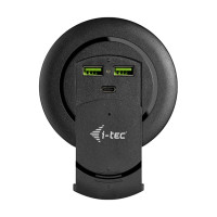 i-tec Built-in Desktop Fast Charger, USB-C PD 3.0 + 3x USB 3.0 QC3.0, 96W