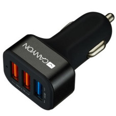 CANYON auto nabíječka C-07, 1xUSB-A Quick Charge QC3.0 + 2xUSB-A, vstup 12-24V, výstup USB/5V-2.1A+QC3.0/5V-2.4A&9V-2A