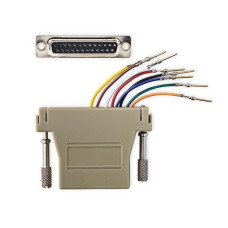 NEDIS serial adaptér/ zásuvka D-SUB 25-Pin - zásuvka RJ45/ poniklovaný/ Box/ slonovinová kost