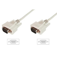Digitus Připojovací kabel datového přenosu, D-Sub9 M / M, 2,0 m, sériový, lisovaný, be