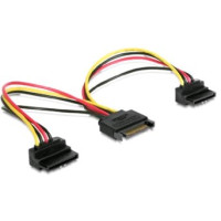 Kabel GEMBIRD SATA napájecí na 2x SATA 90°, rozdvojka, 15cm